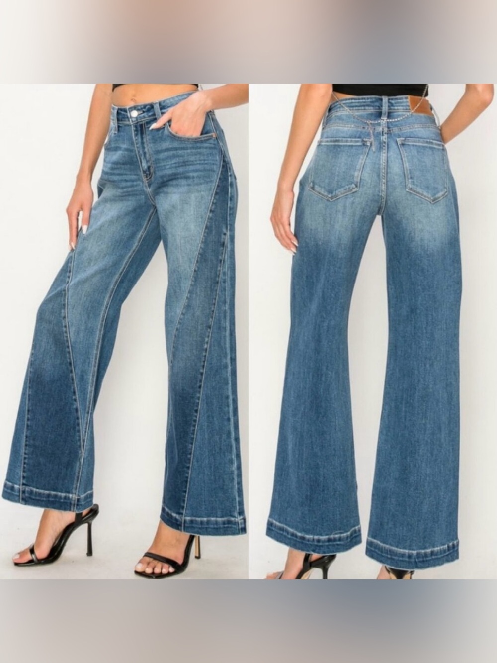 NWT $98 Artemis Vintage Modern Curvy Stretch High Rise Wide Leg Flare Jeans 28